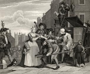 Arrested for Debt, plate V from 'A Rake's Progress', from 'The Works of William Hogarth', published 1833 (litho) | Obraz na stenu