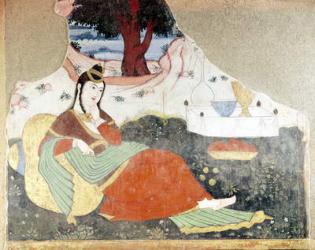 Woman in the Garden of Shah Abbas I (1588-1629) (fresco) | Obraz na stenu