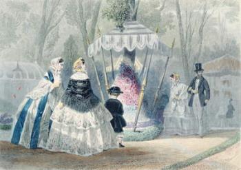 L'Exposition d'Horticulture, from 'Journal les Modes Parisiennes', printed in Paris (colour engraving) | Obraz na stenu
