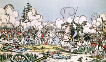 The Battle of Moscow, 7th September 1812 (coloured engraving) | Obraz na stenu