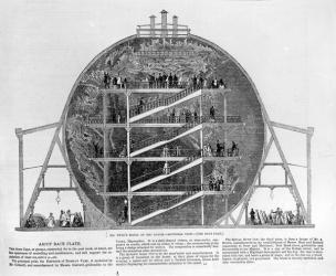 Wyld's Model of the Earth, 1851 (engraving) (b/w photo) | Obraz na stenu