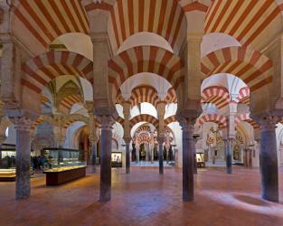Cordoba, Cordoba Province, Andalusia, southern Spain. Interior of La Mezquita, or Great Mosque. The Historical Centre of Cordoba is a UNESCO World Heritage Site. | Obraz na stenu