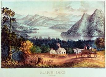 Placid lake, Adirondacks (colour litho) | Obraz na stenu