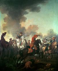 Thomas Brown at the Battle of Dettingen, 27th June 1743 (oil on canvas) | Obraz na stenu