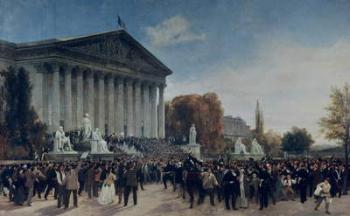 The Palais du Corps Legislatif after the Last Sitting on 4th September 1870 (oil on canvas) | Obraz na stenu