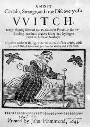 A Most Certain, Strange and True Discovery of a Witch, 1643 (engraving) (b&w photo) | Obraz na stenu