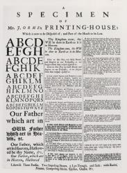 A Specimen of Mr. J. Orme's Printing-house, 1698 | Obraz na stenu