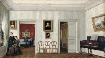 The small hall with the piano (oil on canvas) | Obraz na stenu