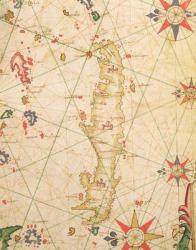 The Island of Crete, from a nautical atlas, 1651 (ink on vellum) (detail from 330925) | Obraz na stenu