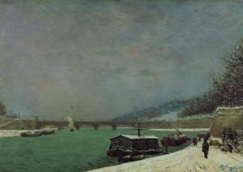 The Seine at the Pont d'Iena, Winter, 1875 (oil on canvas) | Obraz na stenu