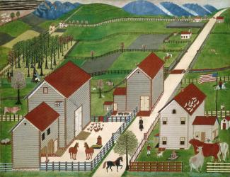 Mahantango Valley Farm, late 19th century (oil on window shade) | Obraz na stenu