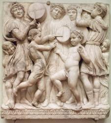 Musical angels, relief from the Cantoria, c.1432-38 (marble) | Obraz na stenu
