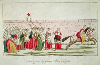 March of the Women on Versailles, 5th October 1789 (coloured engraving) (see also 78695) | Obraz na stenu