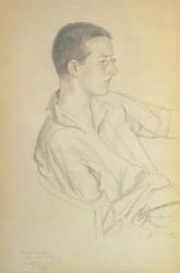 Portrait of Dmitri Dmitrievich Shostakovich (1906-75), 1923 (pencil on paper) | Obraz na stenu