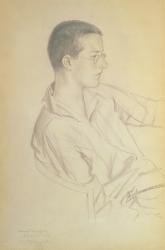 Portrait of Dmitri Dmitrievich Shostakovich (1906-75), 1923 (pencil on paper) | Obraz na stenu