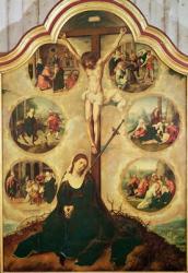 Central panel of a triptych depicting The Seven Sorrows of the Virgin, c.1520-35 (oil on panel) | Obraz na stenu