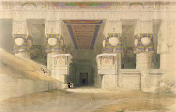 Facade of the Temple of Hathor, Dendarah, from 'Egypt and Nubia', engraved by Louis Haghe (1806-85) published in London, 1838 (colour litho) | Obraz na stenu