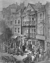 Bishopsgate Street, from 'London, a Pilgrimage', written by William Blanchard Jerrold (1826-94) & engraved by A. Sargent, pub. 1872 (engraving) | Obraz na stenu