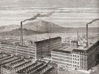 York Street Mill, Belfast, Northern Ireland, c.1880 (engraving) | Obraz na stenu