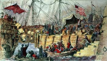 The Boston Tea Party, 16th December 1773 (engraving) | Obraz na stenu