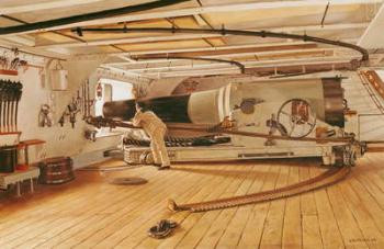 Twenty-Seven Pound Cannon on a Battleship (oil on canvas) | Obraz na stenu