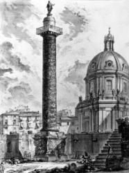 View of Trajan's Column and the Church of SS Nome di Maria, from the 'Views of Rome' series, c.1760 (etching) | Obraz na stenu