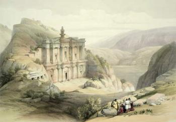 El Deir, Petra, March 8th 1839, plate 90 from Volume III of 'The Holy Land', engraved by Louis Haghe (1806-85) pub. 1849 (litho) | Obraz na stenu