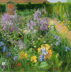 Sweet Rocket, Foxgloves and Irises, 2000 (oil on canvas) | Obraz na stenu