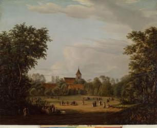 View of the village church, Pankow, 1835 (oil on canvas) | Obraz na stenu