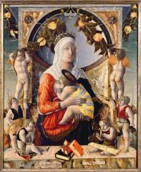 The Virgin and Child Surrounded by Eight Angels, 1455 (oil on canvas) | Obraz na stenu