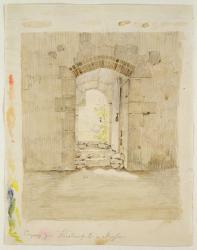 Entrance Gate to the Royal School in Meissen (pencil and w/c on paper) | Obraz na stenu