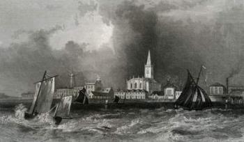 Harwich, from the sea, Essex, engraved by John Rogers, 1832 (engraving) | Obraz na stenu