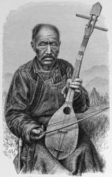 A Mongol musician, from 'The History of Mankind', Vol.III, by Prof. Friedrich Ratzel, 1898 (engraving) | Obraz na stenu