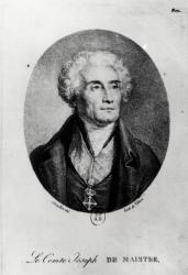 Portrait of Count Joseph de Maistre (1753-1821), engraved by Francois le Villain (litho) (b/w photo) | Obraz na stenu