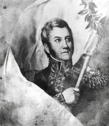 General Jose de San Martin (1778-1850) (engraving) (b/w photo) | Obraz na stenu