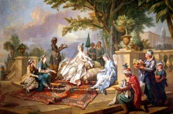 The Sultana Served by her Eunuchs (oil on canvas) | Obraz na stenu
