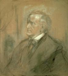 Portrait of Richard Wagner (1813-83) 1868 (pencil and charcoal heightened with white) (see also 41968) | Obraz na stenu