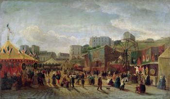 A Fair, Place Saint-Pierre, Montmartre in 1861 (oil on panel) | Obraz na stenu