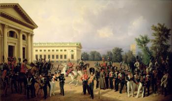 The Russian Guard in Tsarskoye Selo in 1832, 1841 (oil on canvas) | Obraz na stenu