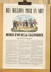 Poster advertising the gold mines in California (colour engraving) | Obraz na stenu