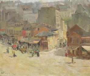 Street scene in Montmartre (oil on canvas) | Obraz na stenu