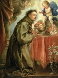 St. Anthony of Padua (1195-1231) adoring the Christ Child | Obraz na stenu