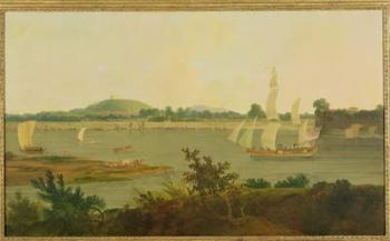 Pinnace Sailing Down the Ganges past Monghyr Fort, c.1791 (oil on canvas) | Obraz na stenu