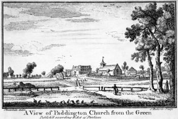 A View of Paddington Church from the Green, "taken from Fifty Views of Villages, &c from the most agreeable Prospects near London | Obraz na stenu