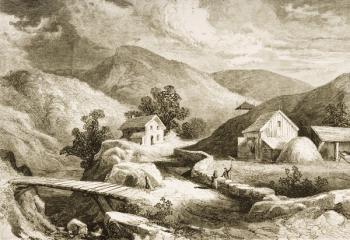 Hills of New England, c.1870, from 'American Pictures', published by The Religious Tract Society, 1876 (engraving) | Obraz na stenu