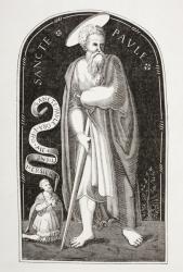 Saint Paul the Apostle, after an enamel from Limoges by Etienne Mercier, from 'Les Arts au Moyen Age', published 1873 (litho) | Obraz na stenu