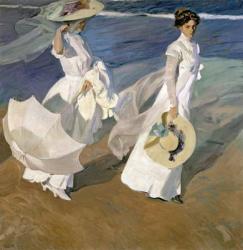 Strolling along the Seashore, 1909 (oil on canvas) | Obraz na stenu