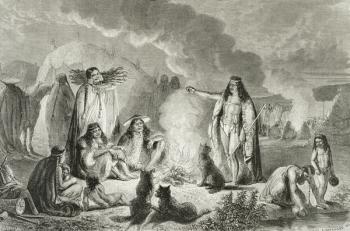 Native Patagonians in the 1850s, from 'Le Tour du Monde', published in Paris, 1860s (engraving) | Obraz na stenu