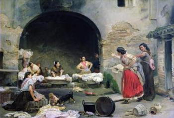 Washerwomen Disputing, 1871 (oil on canvas) | Obraz na stenu