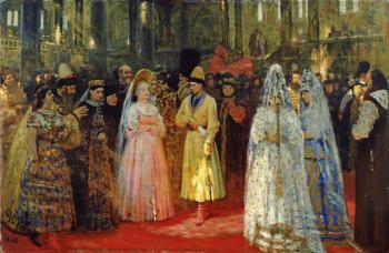 The Tsar choosing a Bride, c.1886 (oil on canvas) | Obraz na stenu